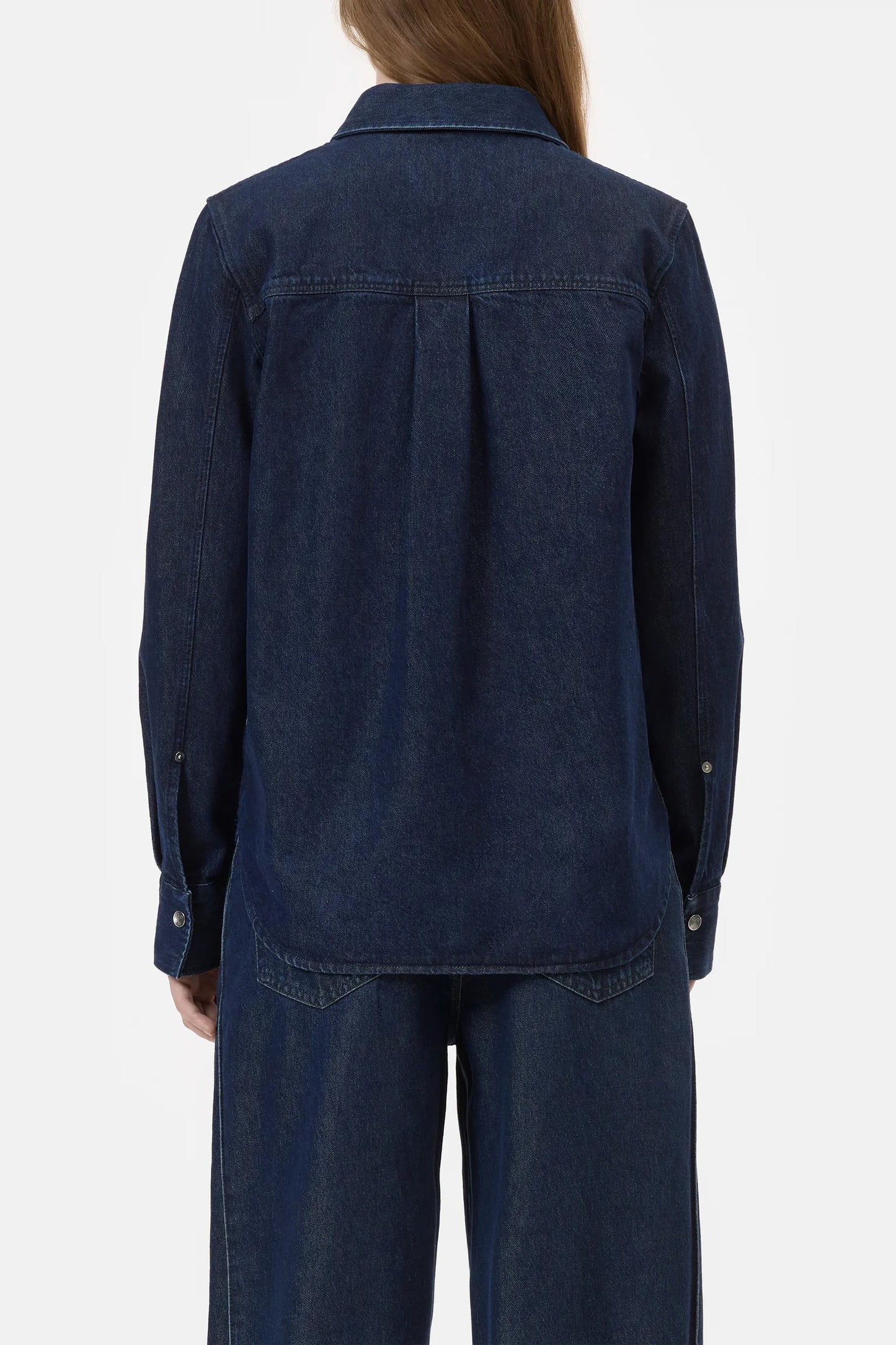 CLOSED Classic Denim Shirt with Pocket in Dark Blue