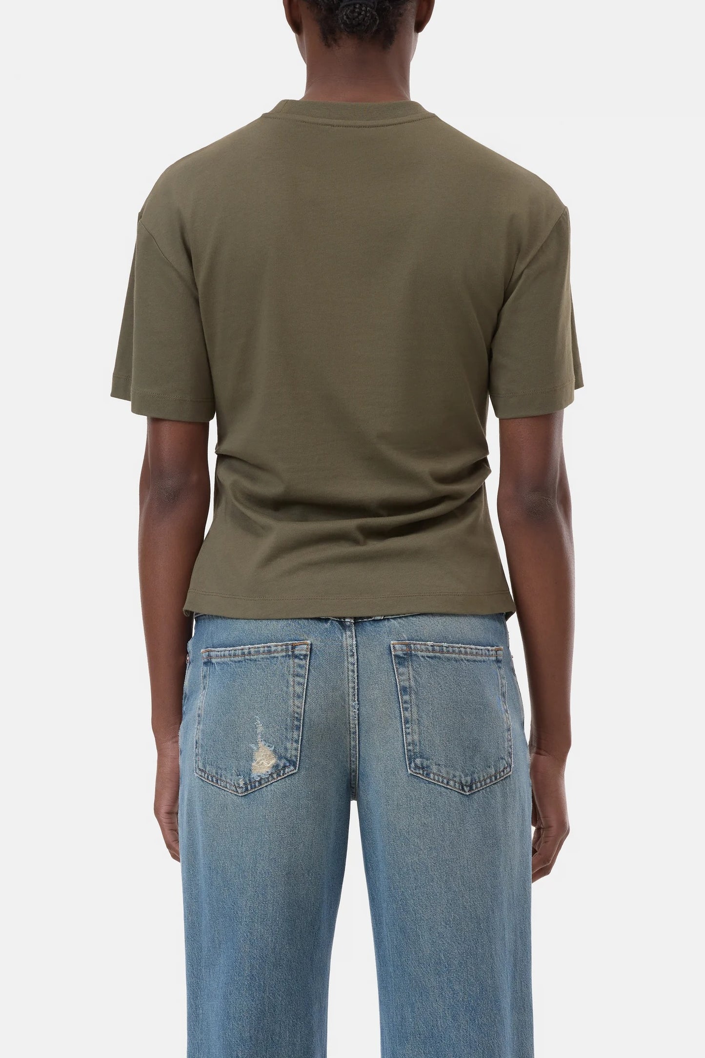 CLOSED Draped T-Shirt in Forest Green