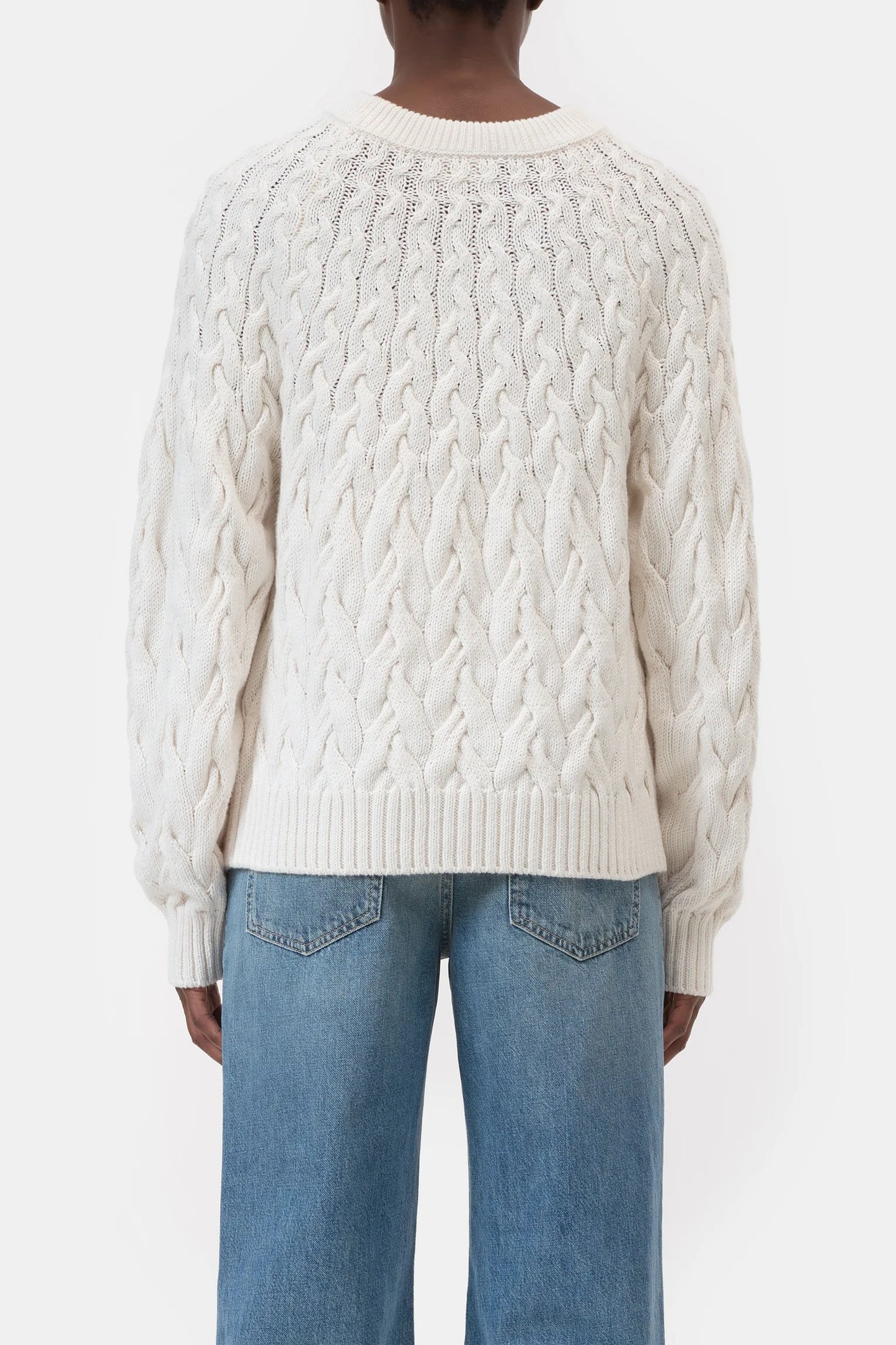 CLOSED Crew Neck Cable in Ecru