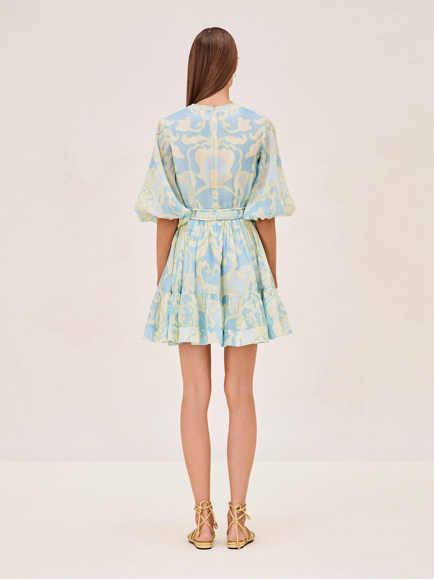 Alexis Capri Dress Printed Mini Dress in Blue Vine