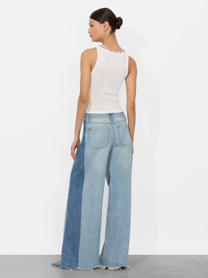 Alice + Olivia Allen Tank Top in Off White