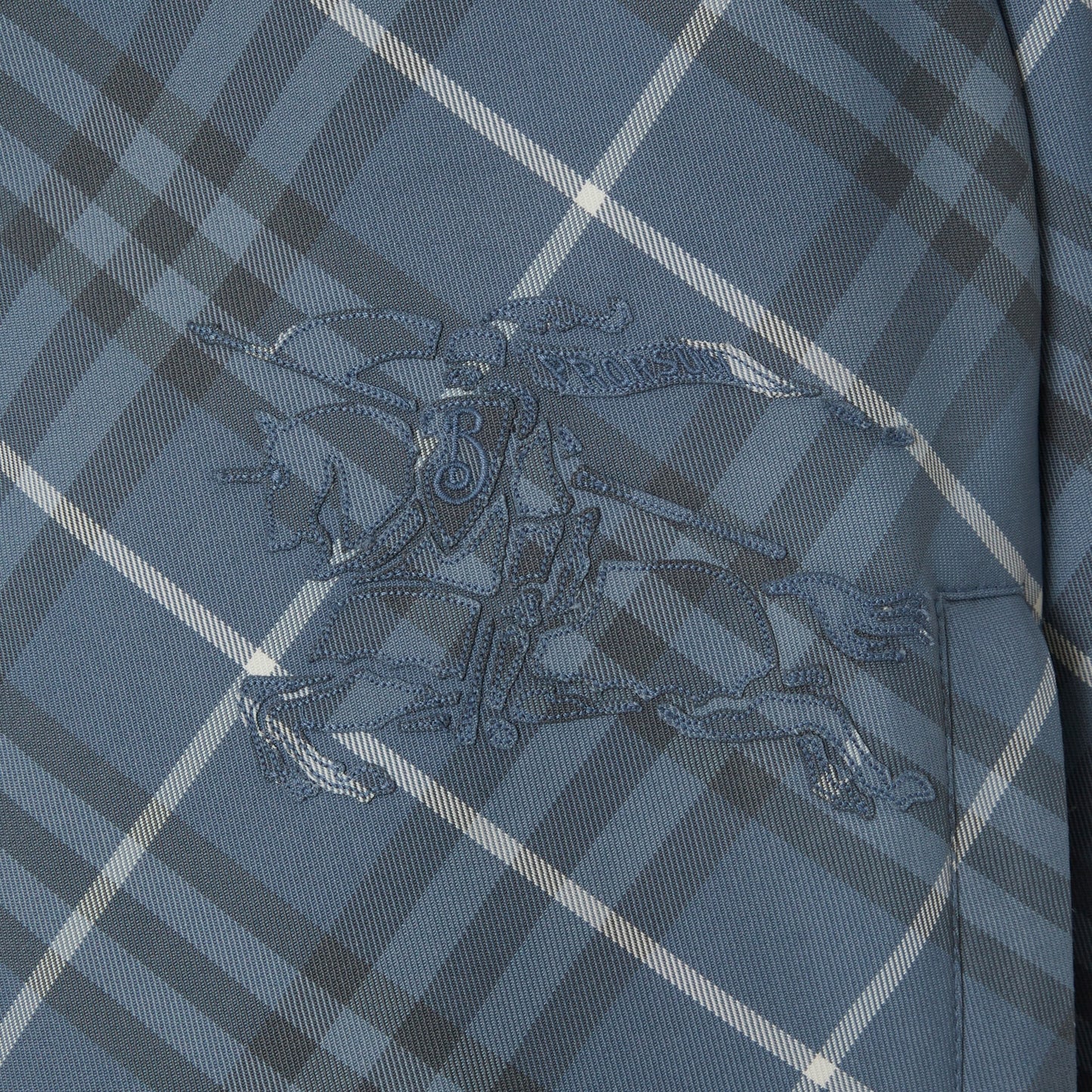 Burberry Cropped Reversible Check Jacket in Pewter