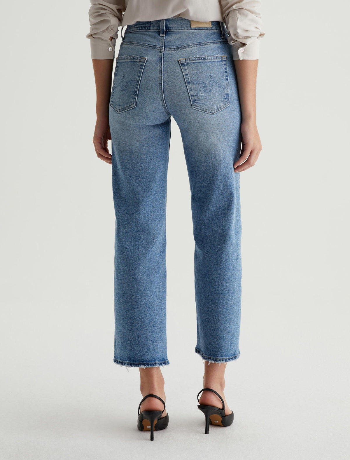 AG Jeans Saige Wide Leg Crop Jeans in Momento