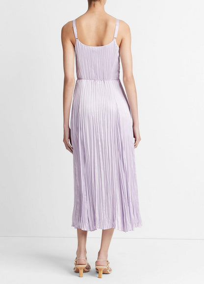 Vince Relaxed Crushed Slip Dress in Sweet Pea