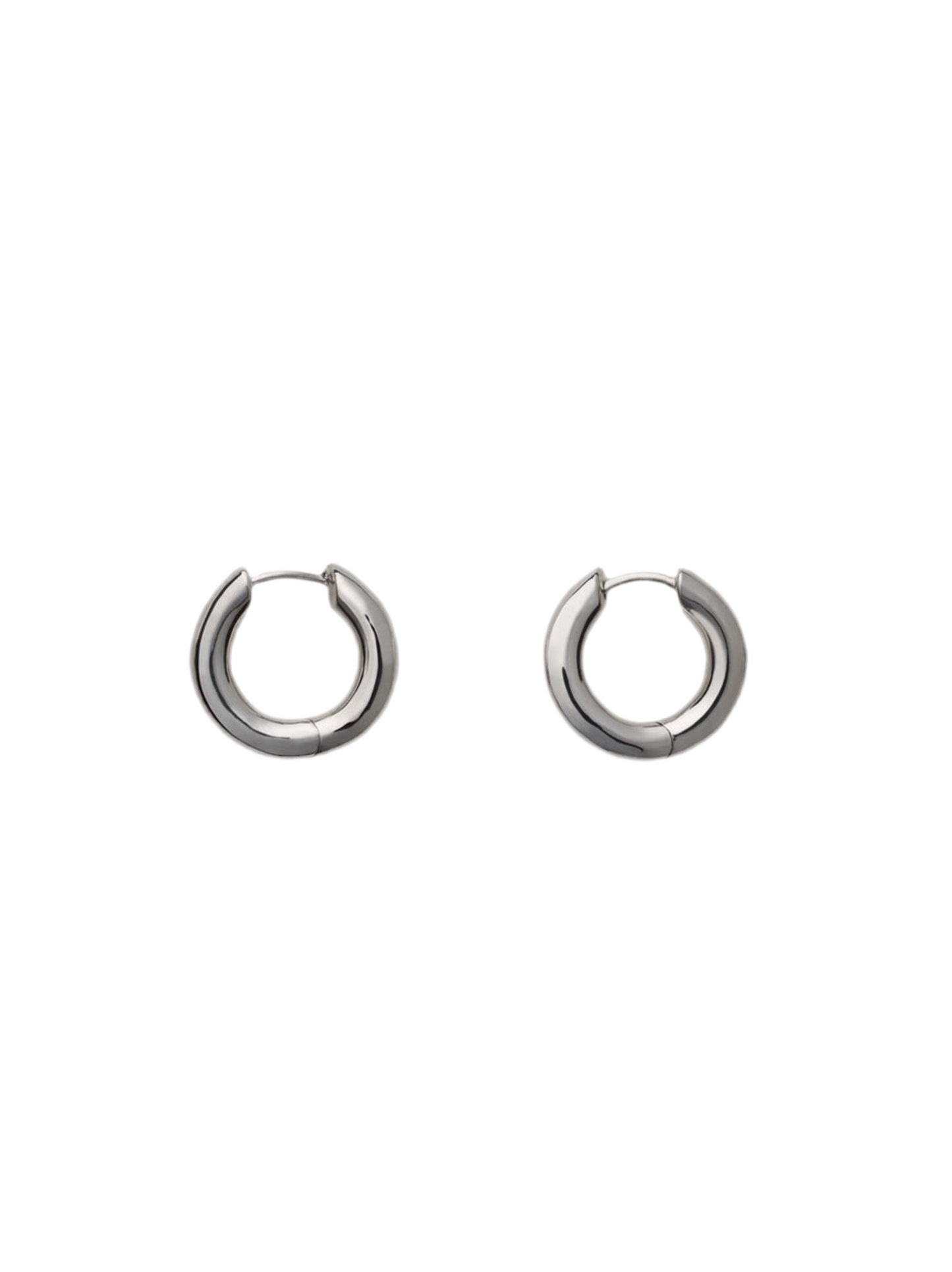 Annika Inez Large Wide Oblique Hoops in Silver