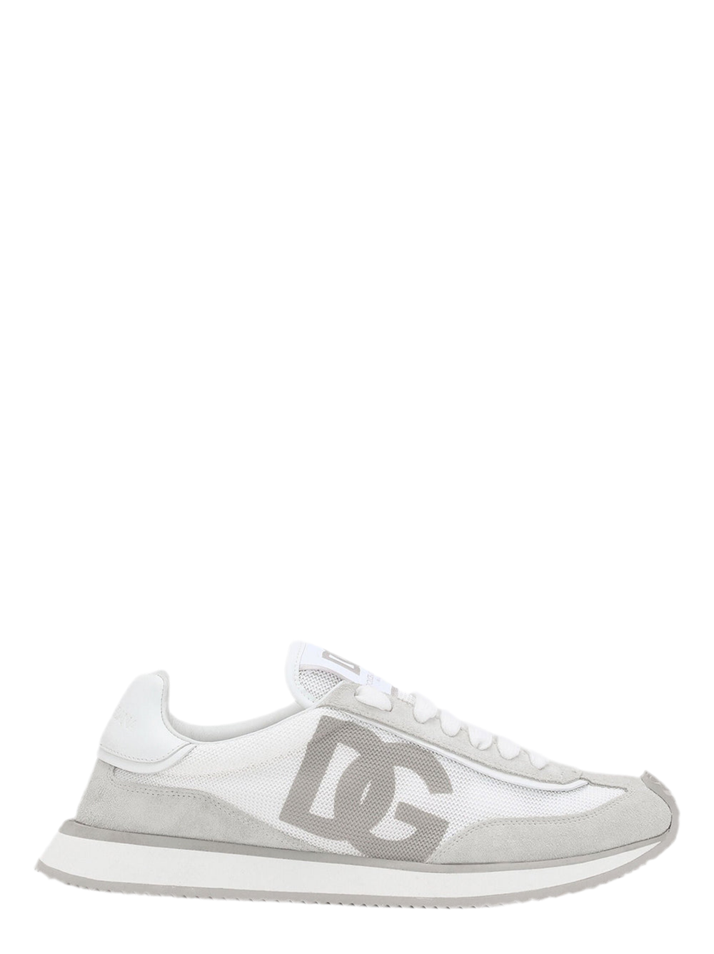 Dolce & Gabbana Mixed Material DG Cushion Sneakers in White