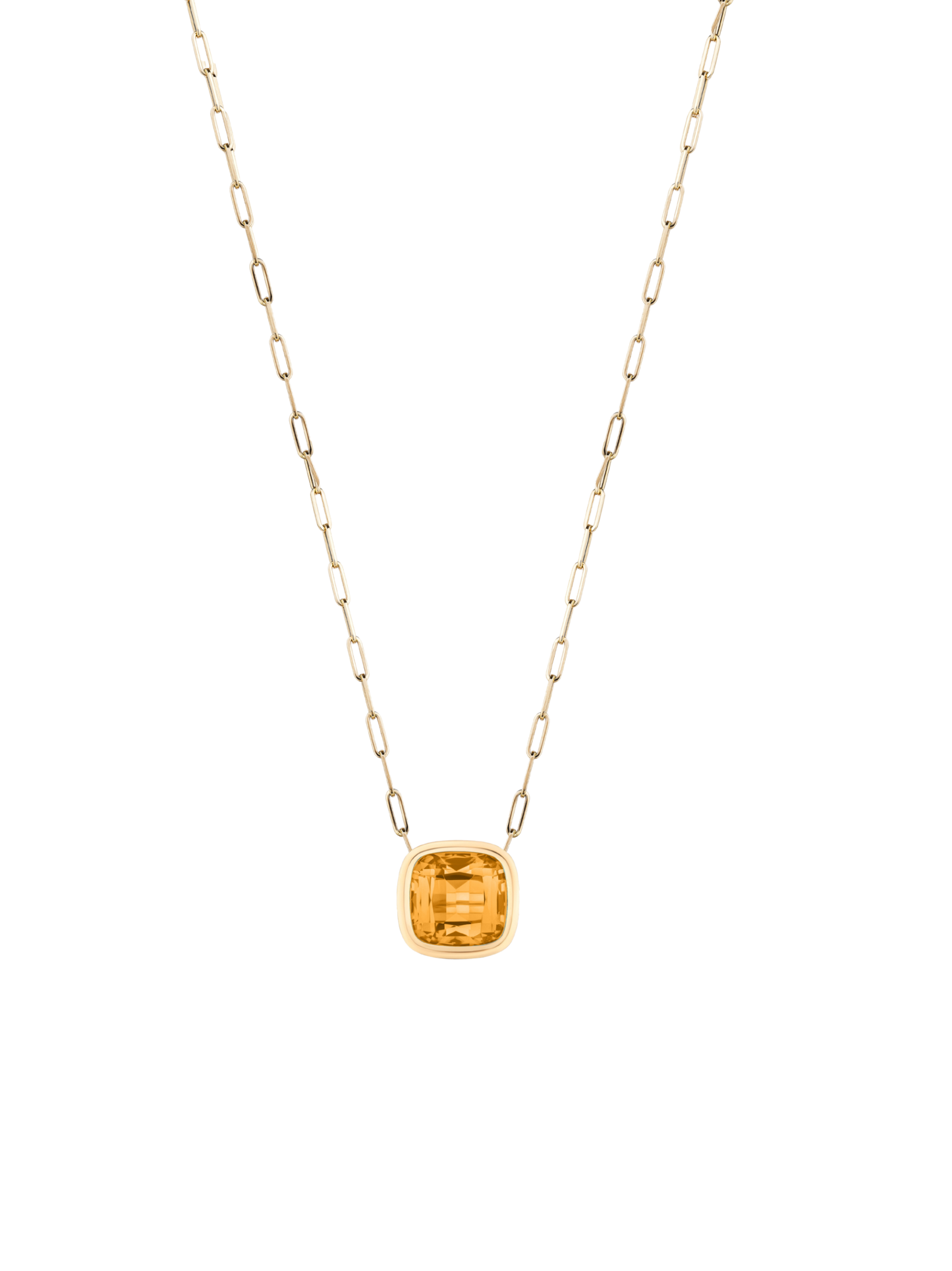 Goshwara Necklace The Manhattan Collection Small Cushion Pendant in Citrine