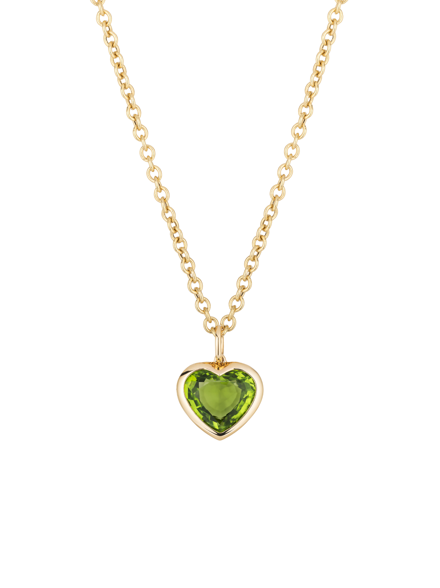 Goshwara The G-One Collection Faceted Heart Shape Pendant in Peridot