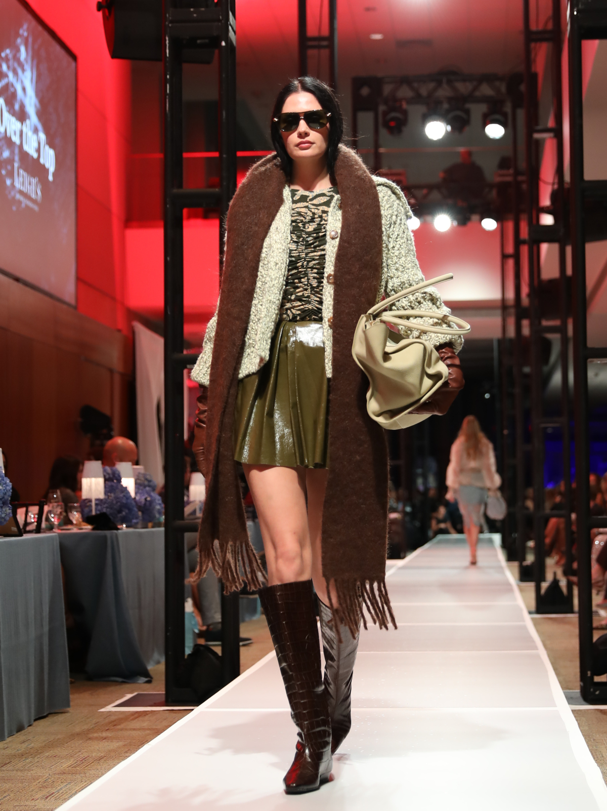 Staud Wally Flat Boot in Espresso Croco