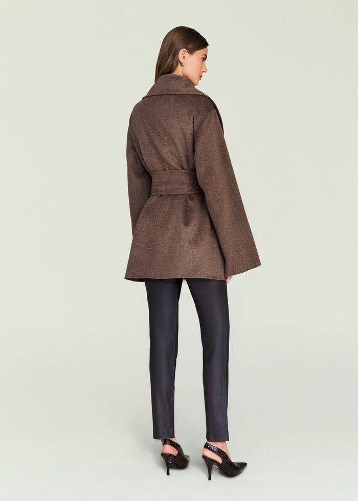 SEROYA Dulcetta Wool Coat in Sable Brown