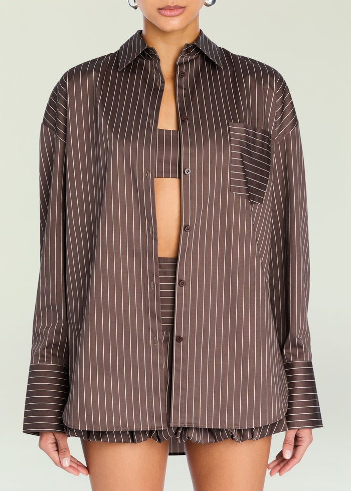 SEROYA Kiera Top in Slate Brown/Egg