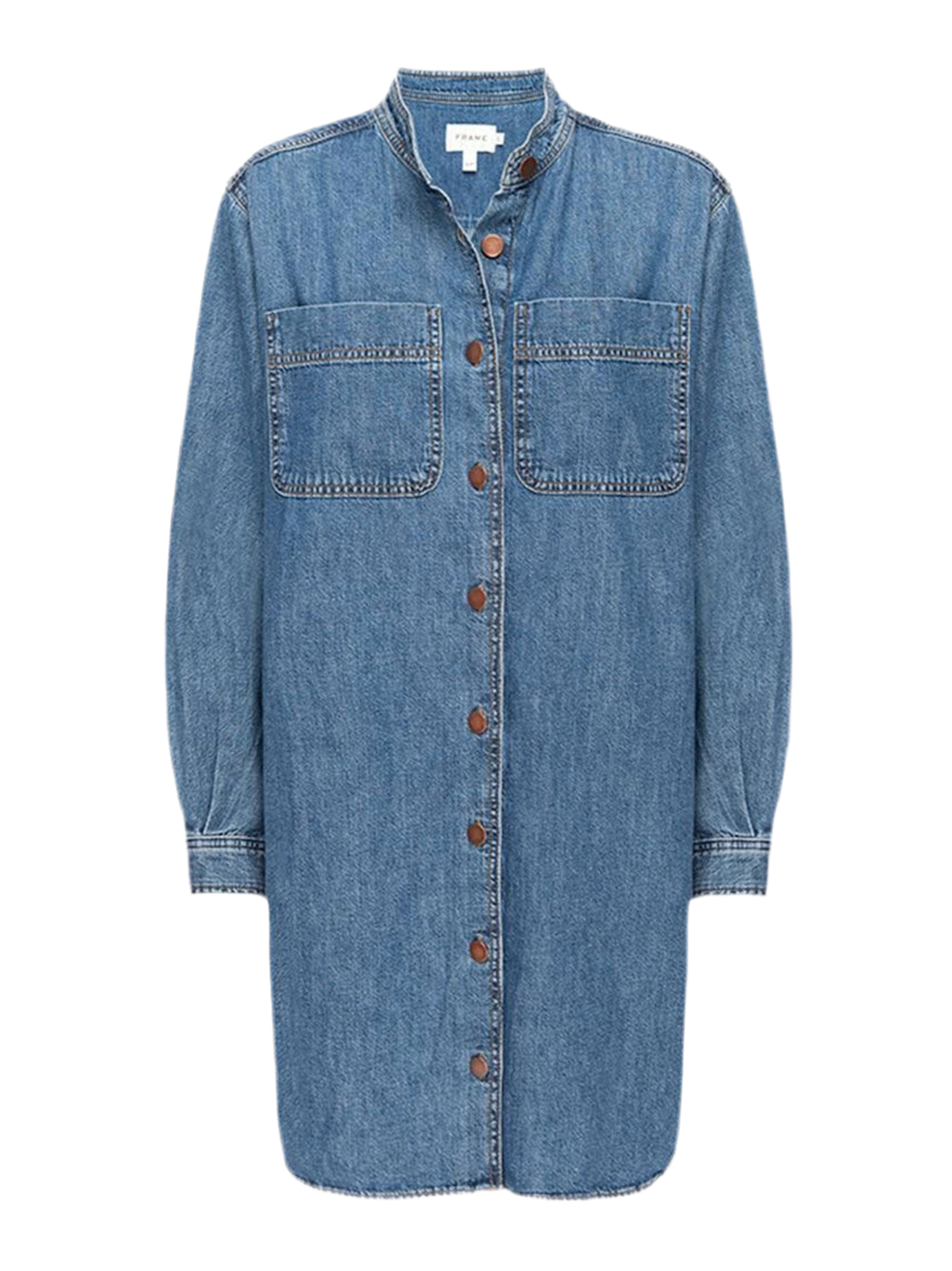 Frame Denim Double Pocket Shirt Dress in Boy Blue