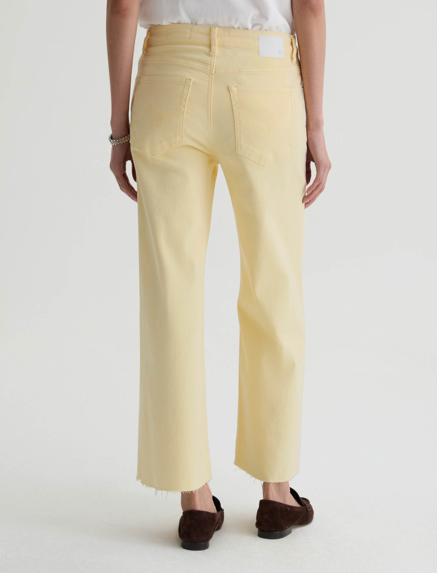 AG Jeans Saige Wide Leg Crop in Sunlight Yellow