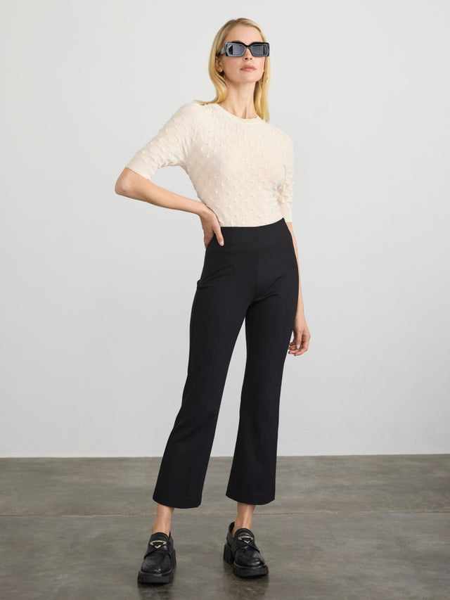 Margaret O'Leary Cropped Flared Pants in Black