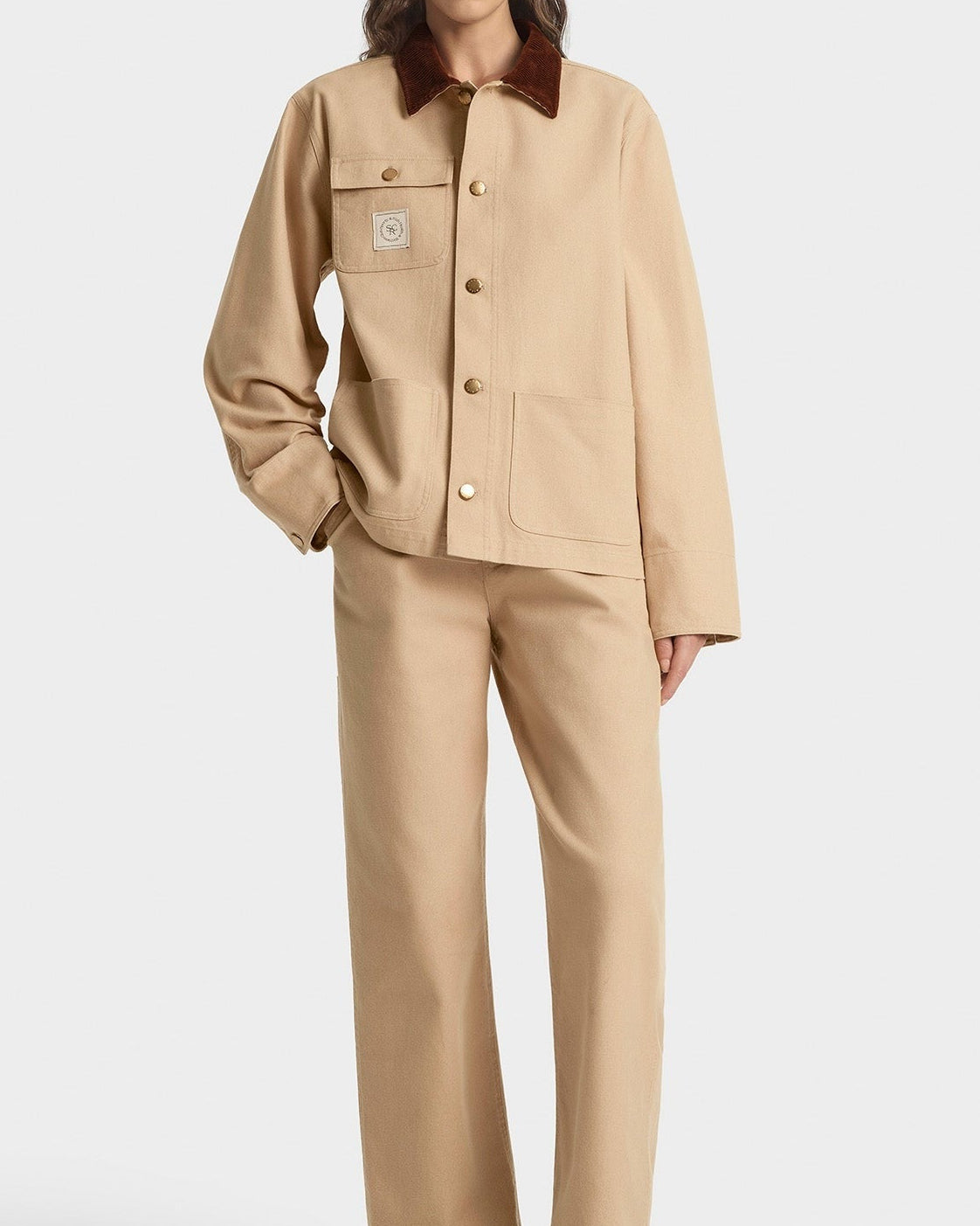 Sporty & Rich SRHWC Painters Jacket in Tan