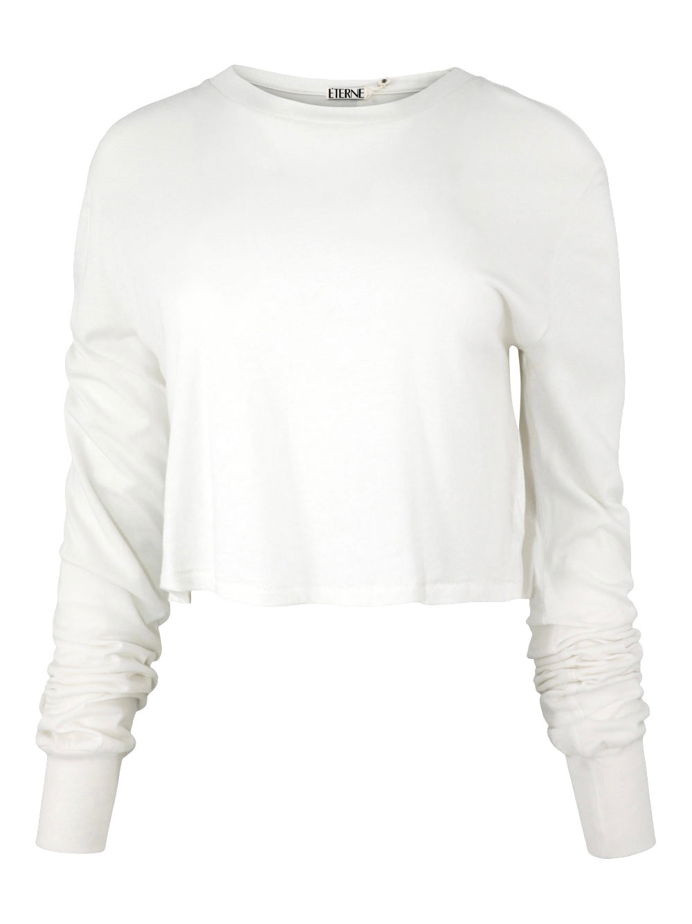 Long Sleeve Cropped Rib T-Shirt - ETERNE, Luxury Designer Fashion