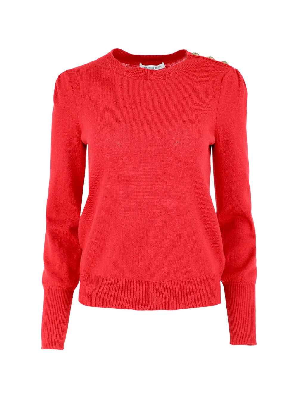 Veronica Beard Nelia Cashmere Pullover in Crimson