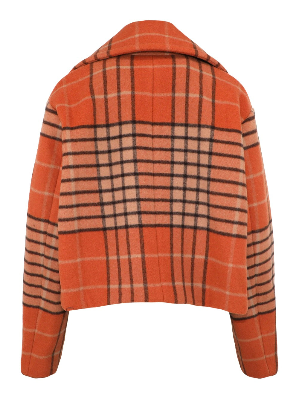 Staud Mini Carver Coat in Persimmon Plaid