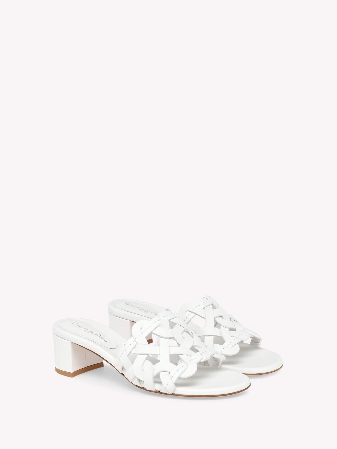 Gianvito Rossi Amalfi 45 Calf in White Bian