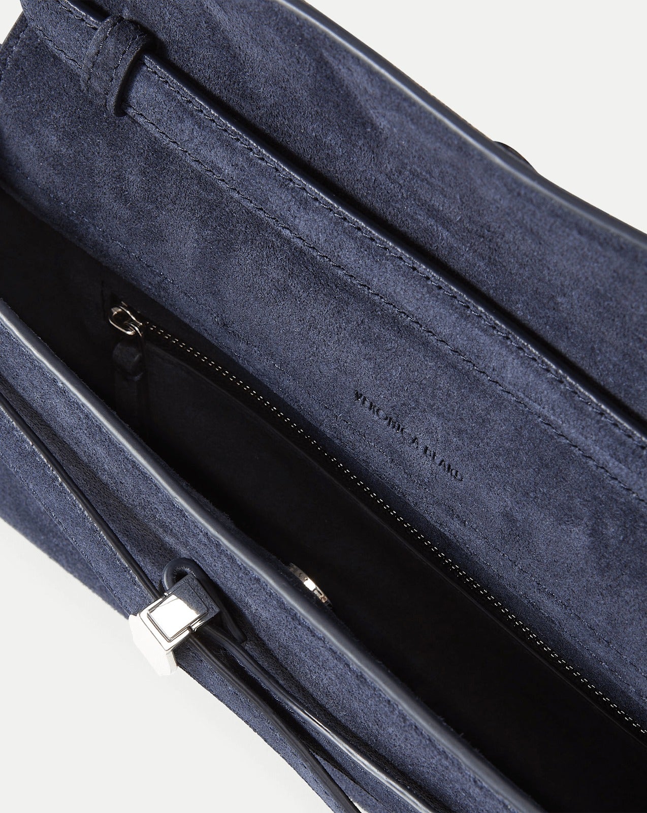 Veronica Beard Suede Dash Clutch in Navy