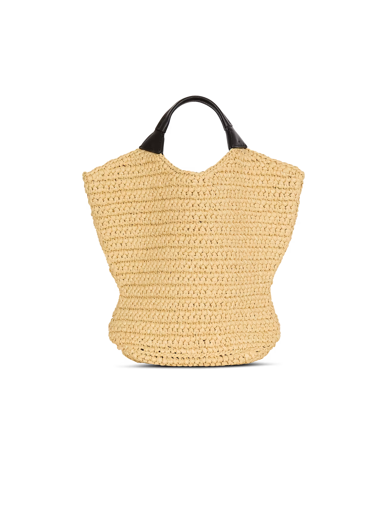 Balmain Mini Balmain Crochet Tote Bag in Beige