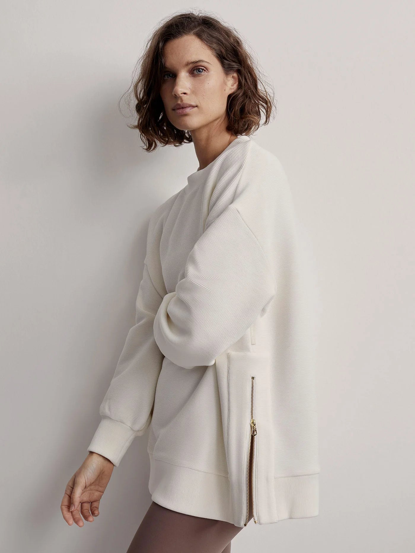 Varley Mae Boyfriend Sweatshirt in Egret