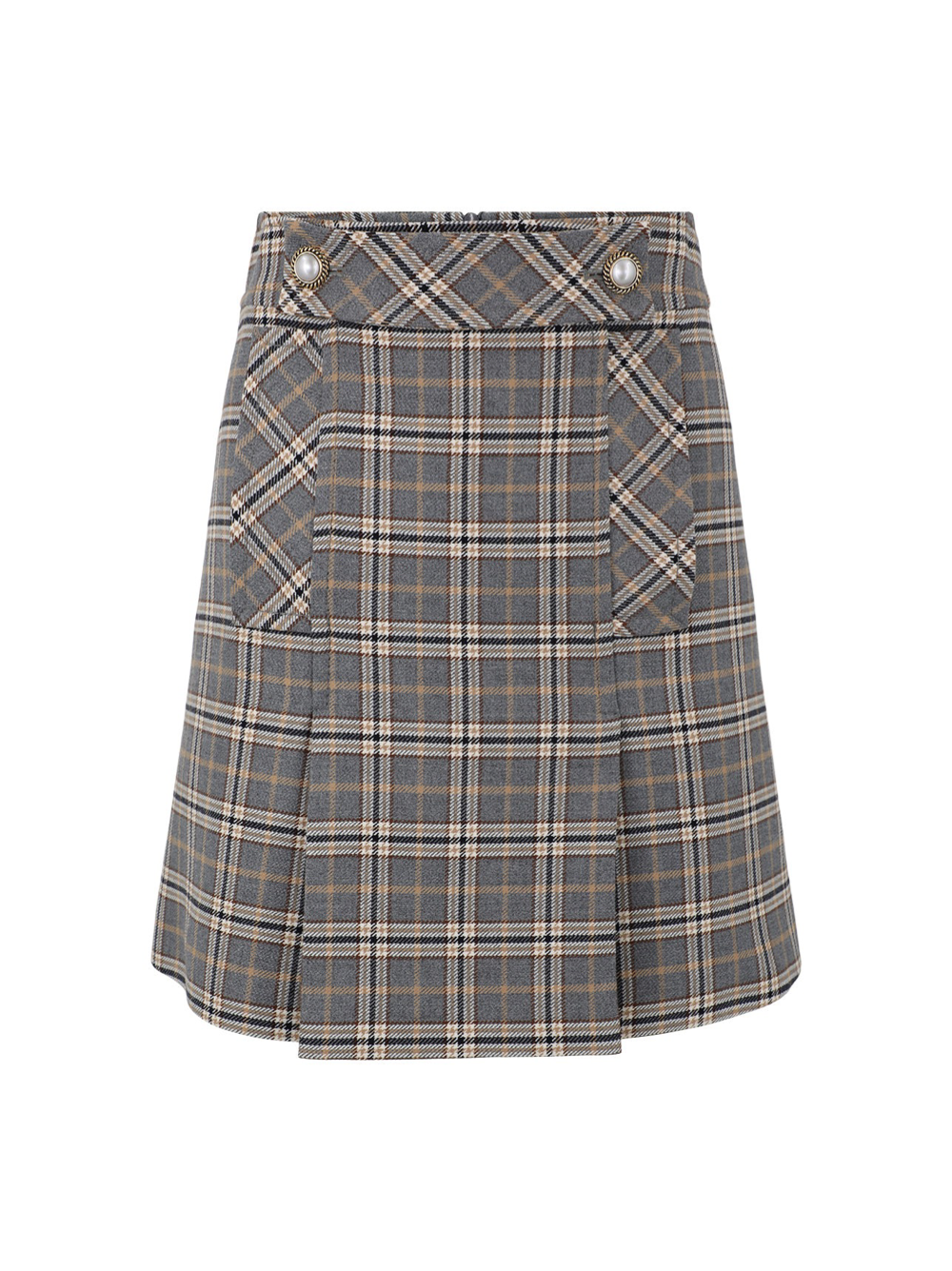 Tara Jarmon Jimmy Plaid Skirt in Anthraite