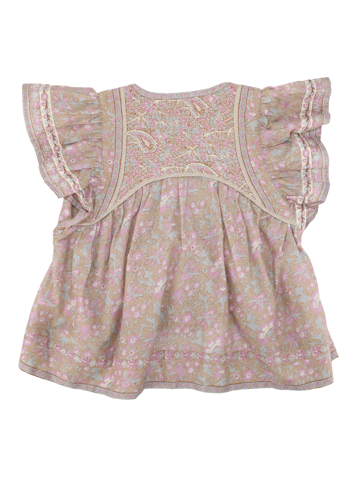 Sea Gisela Print Flutter Sleeve Top in Pink