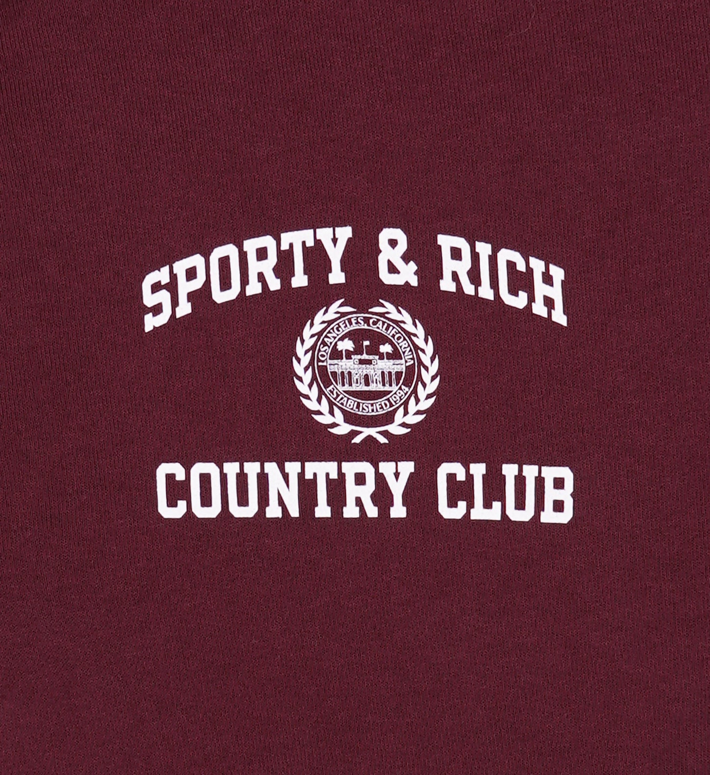 Sporty & Rich Varsity Crest T-Shirt in Merlot