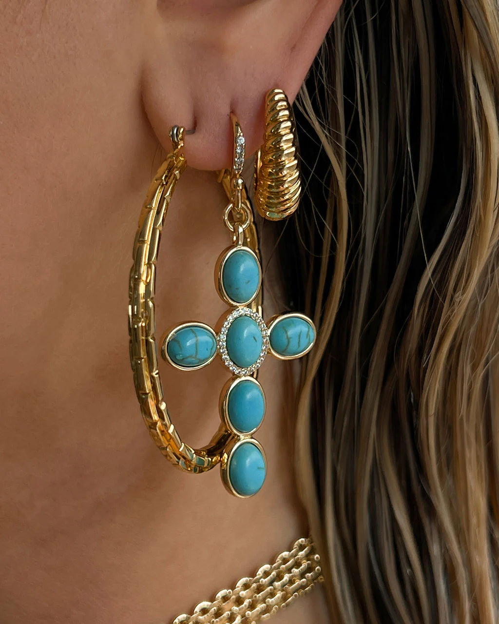 Luv AJ The Chloe Chain Hoops (More Colors)