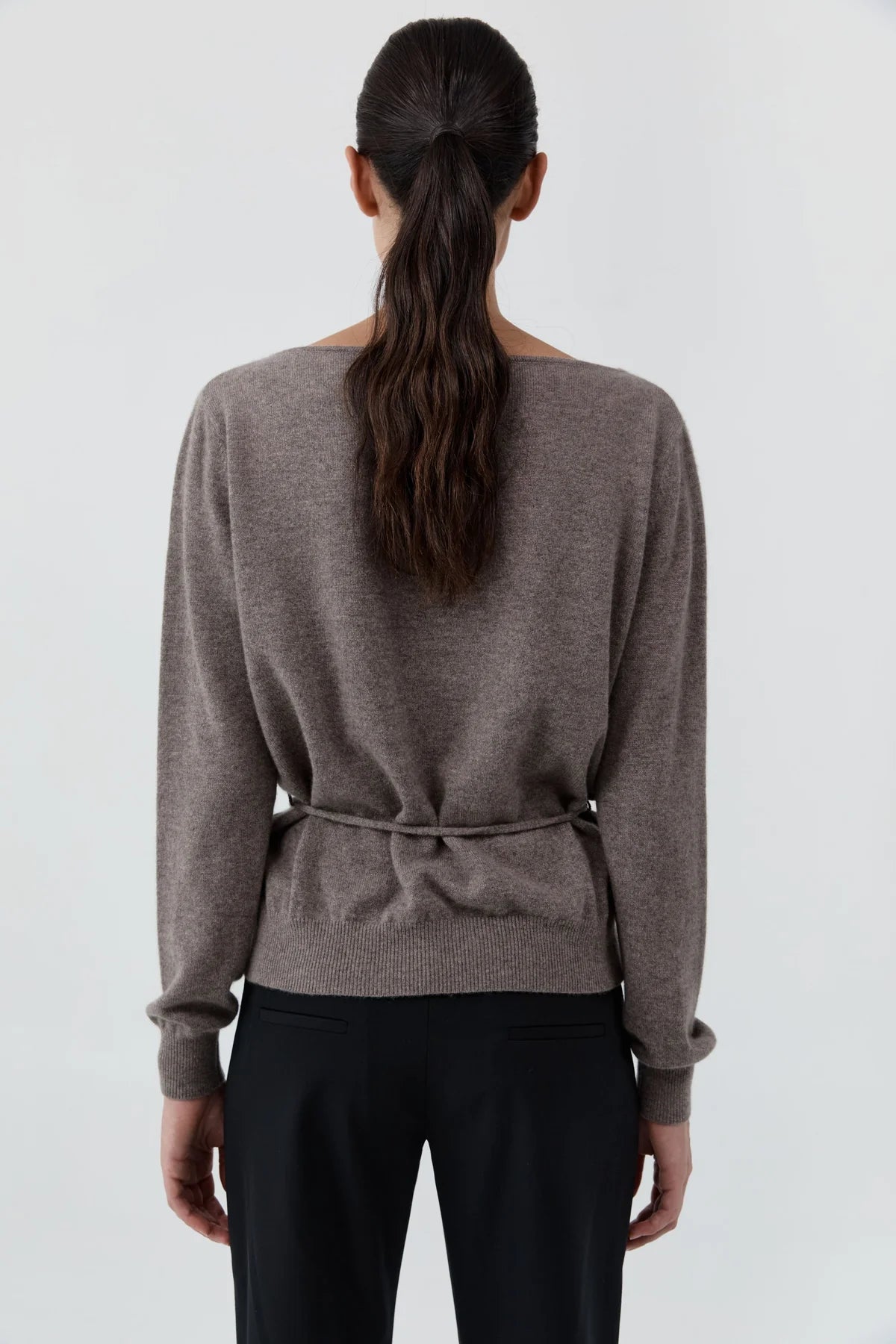 St. Agni Cashmere Asymmetrical Cardigan in Vapor