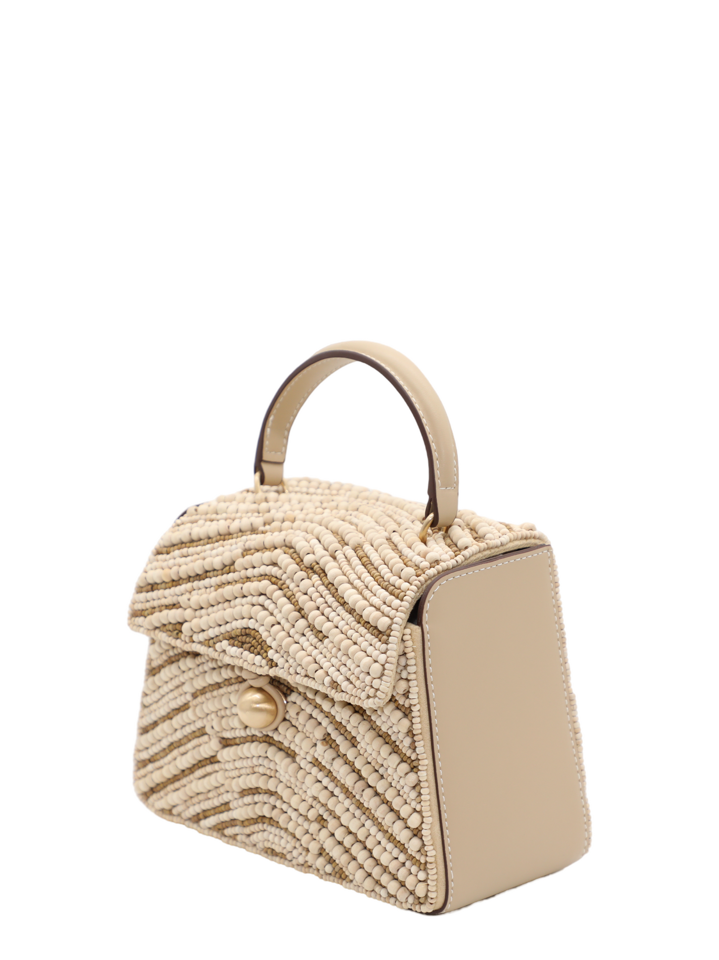 Cult Gaia Sybil Crossbody Bag in Natural Wooden Bead Multi