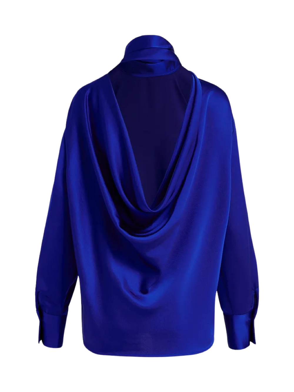 Essentiel Antwerp Esatin Satin Bow Top in Blue Regatta