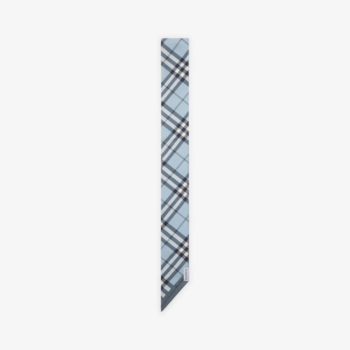 Burberry Skinny Contrast Check Silk Scarf in Mitten/Bank