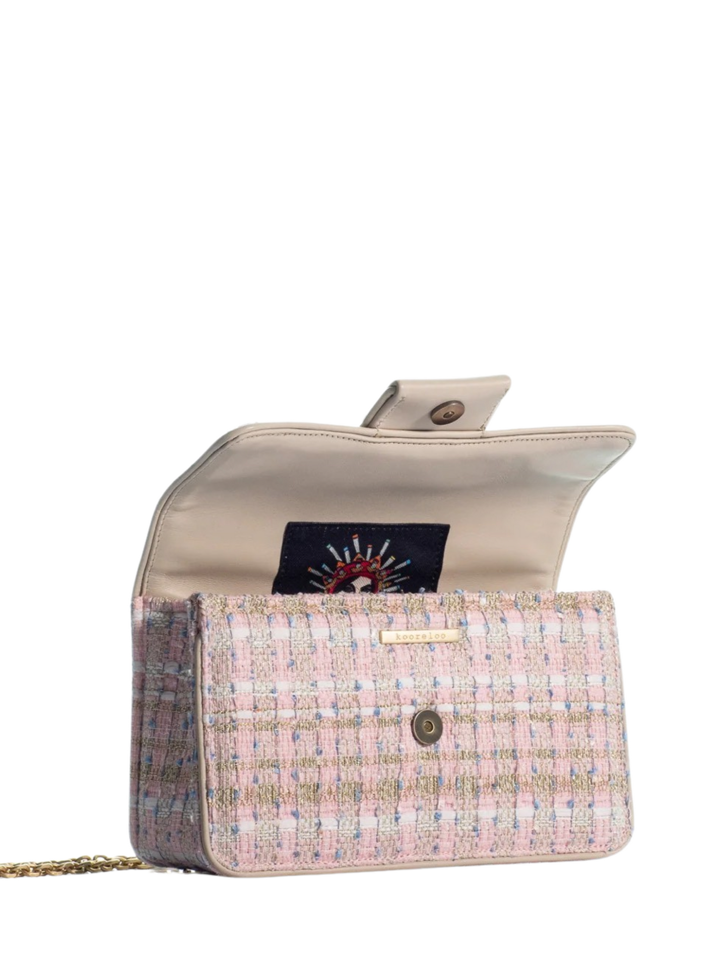 Kooreloo Soho Tweed Shoulder Bag in Pink