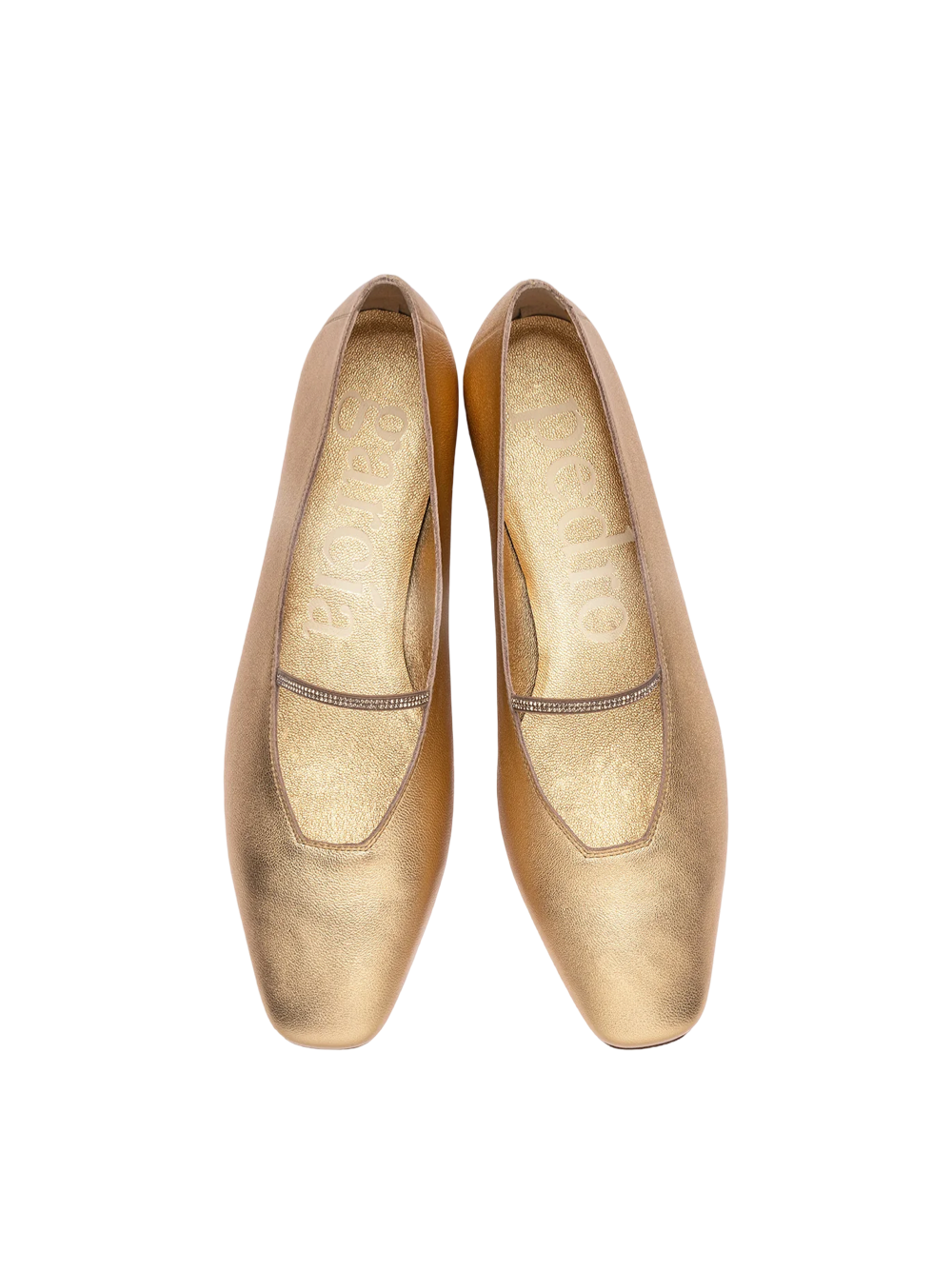 Pedro Garcia Tila Ballet Flat in Gold Nappa Lamé