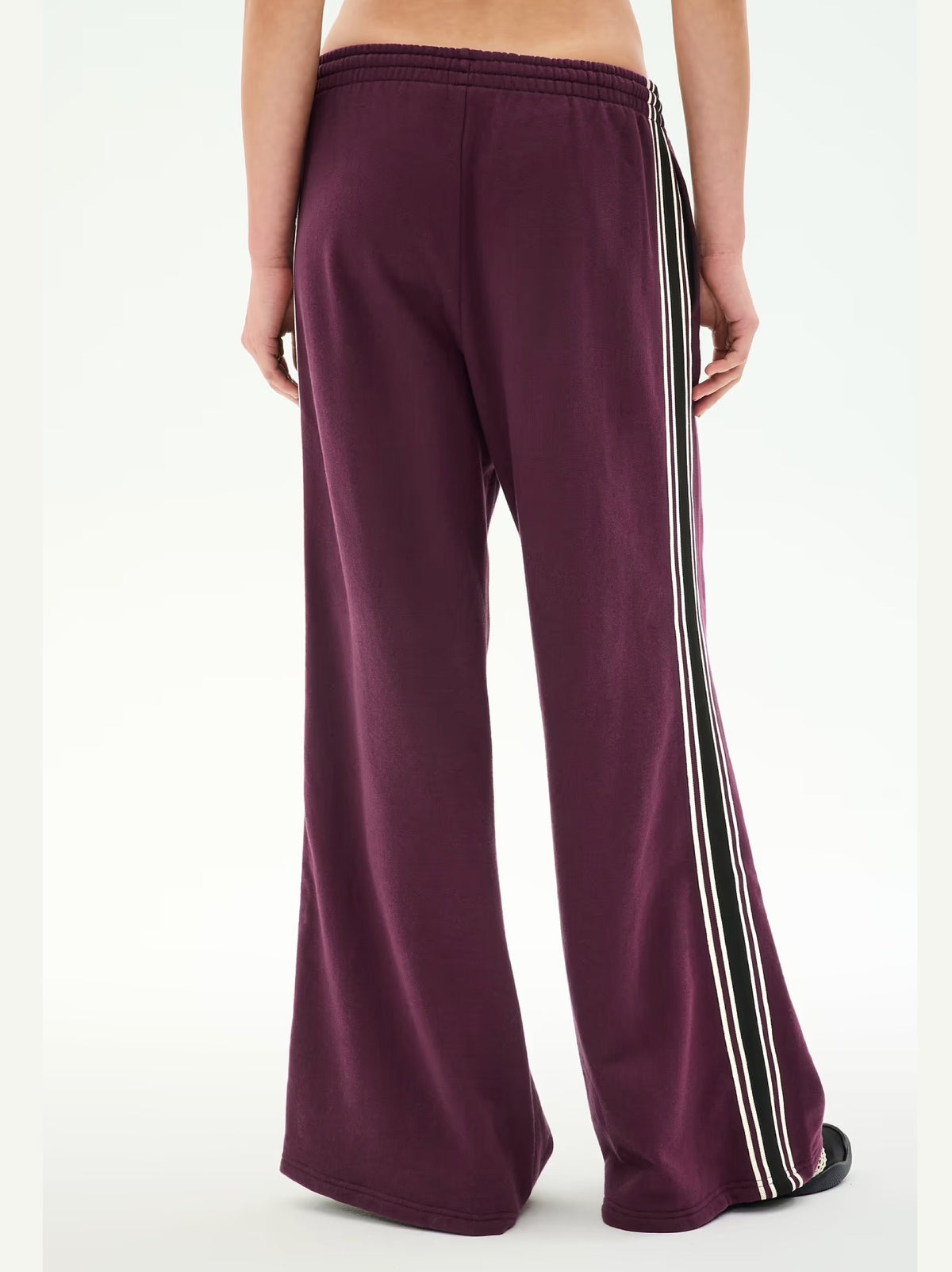 Splits59 Dallas French Terry Wide Leg Sweatpant in Dark Cherry/Black