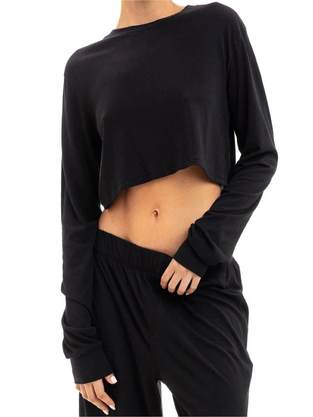 Éterne Long-Sleeve Cropped T-Shirt (More Colors)