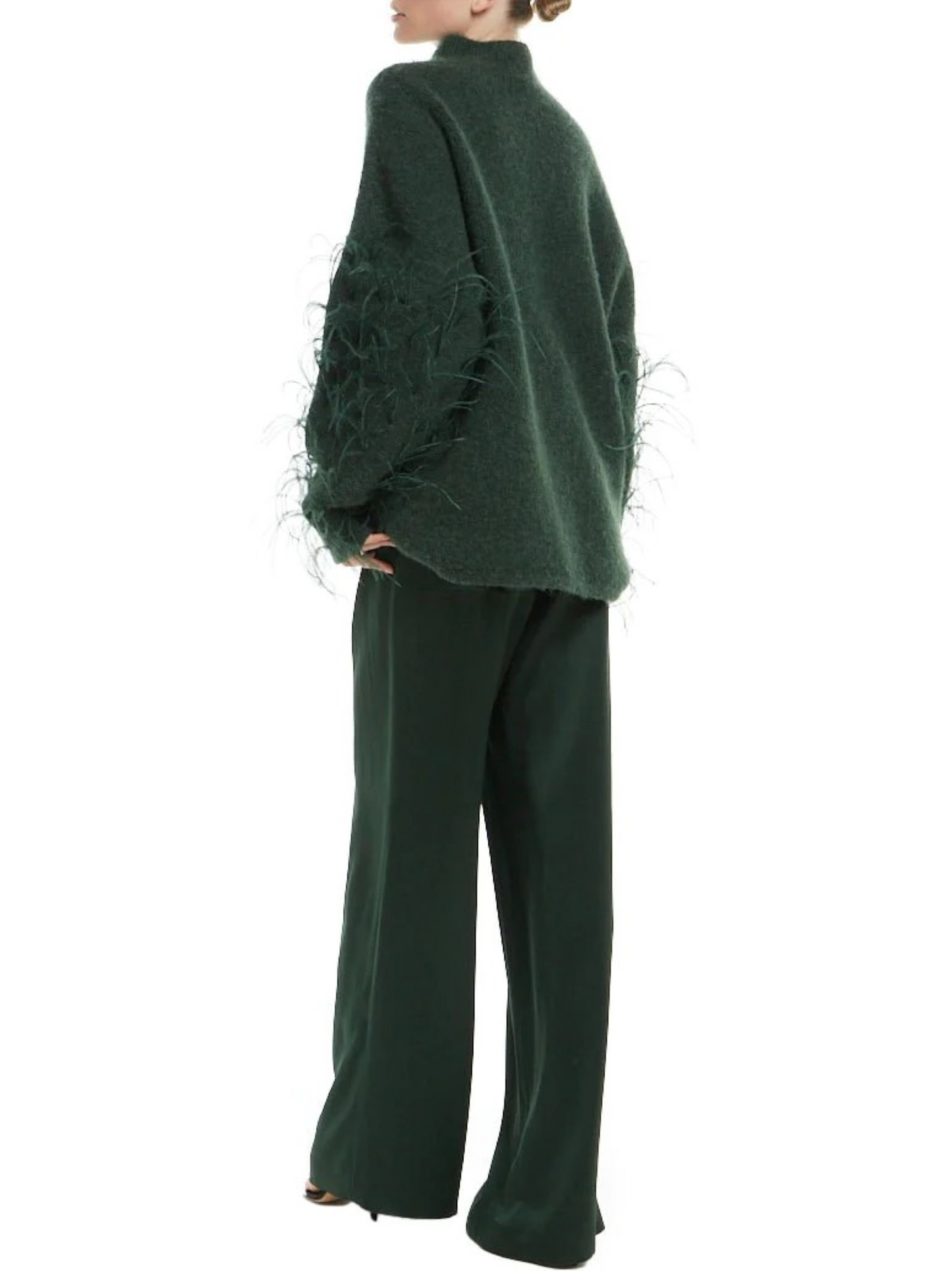 LaPointe Alpaca Silk Turtleneck With Feathers