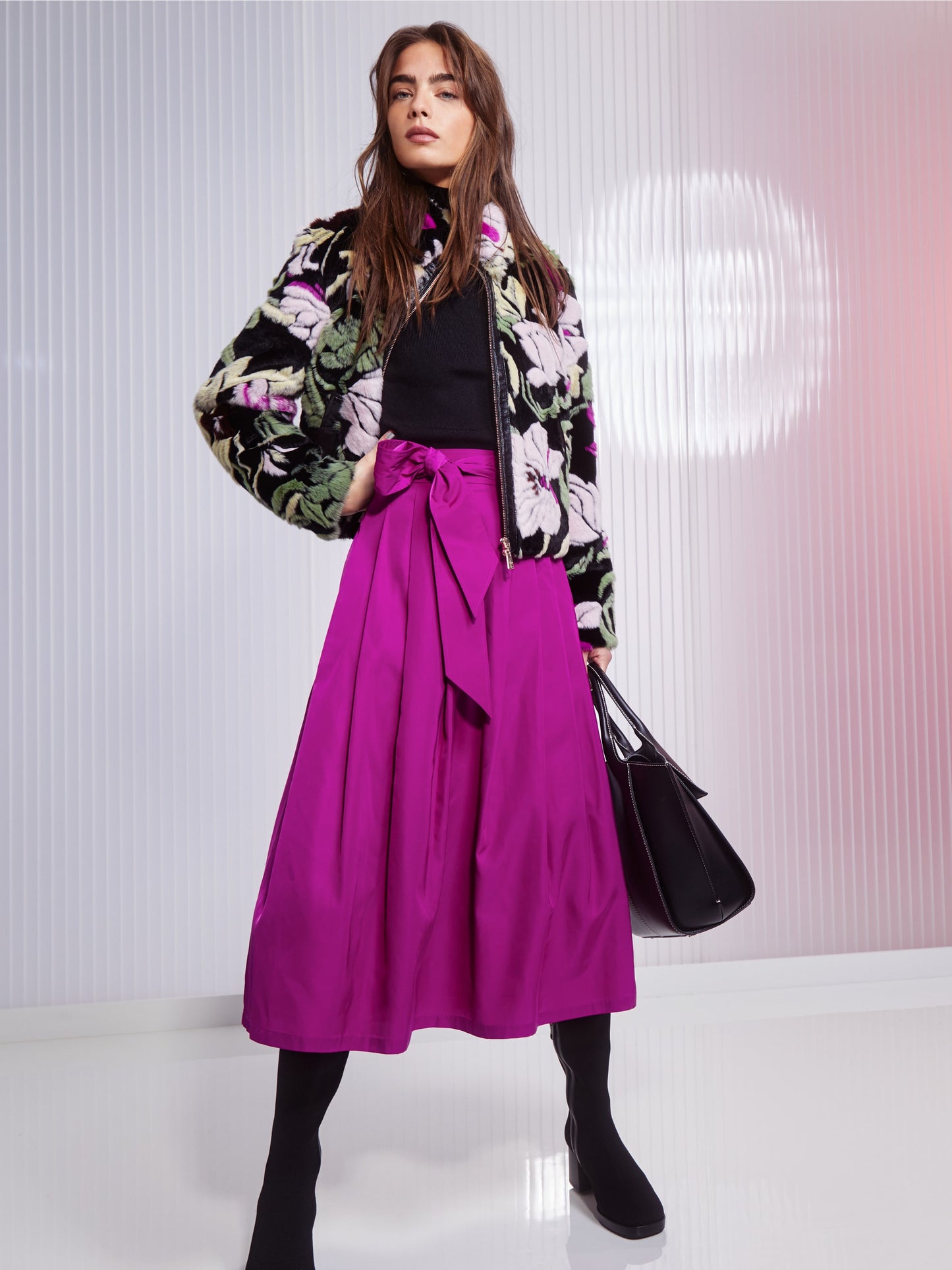 Marc Cain Rethink Together Wide Skirt in Alpine Rose