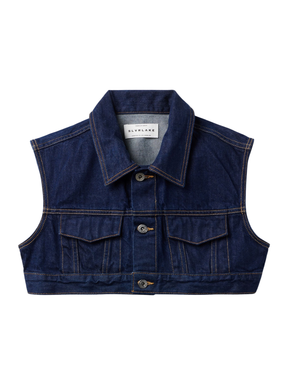 SLVRLAKE Ultra Crop Trucker Vest in Midnight Mile