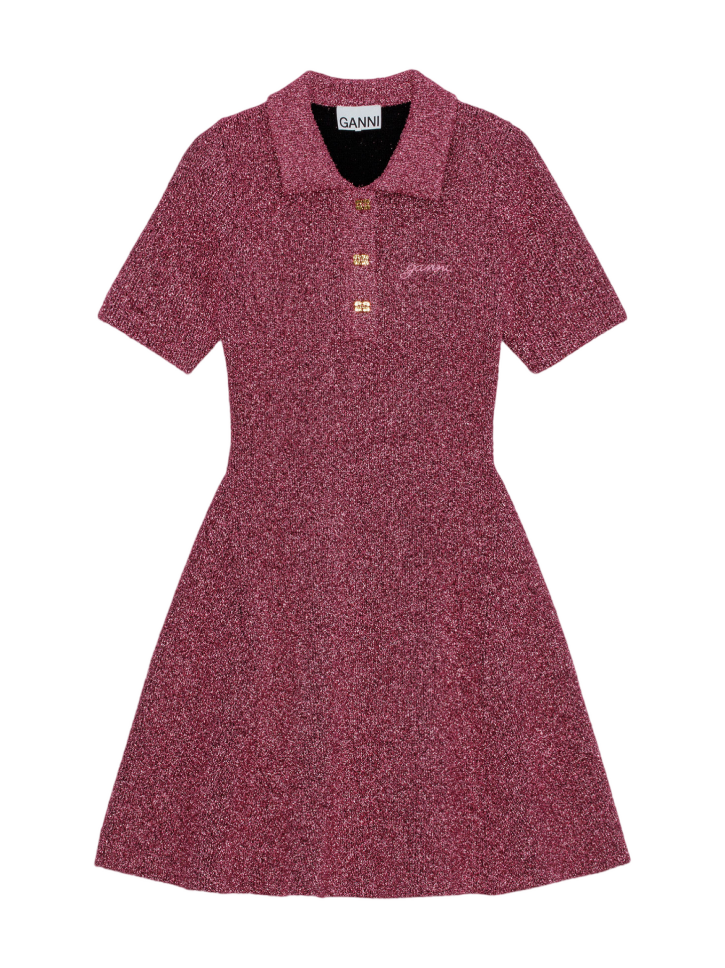 Ganni Sparkle Doubleface Mini Dress in Corsage
