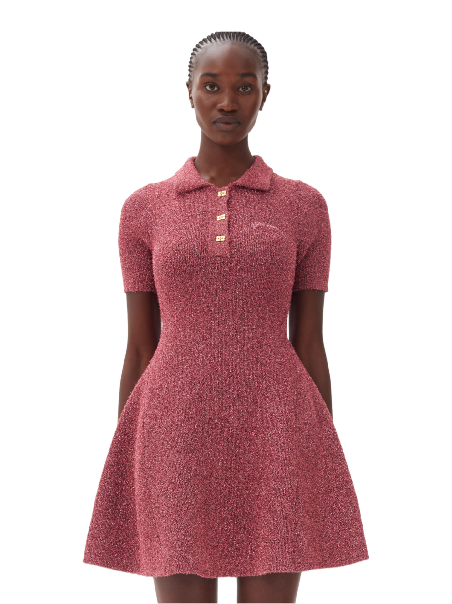 Ganni Sparkle Doubleface Mini Dress in Corsage