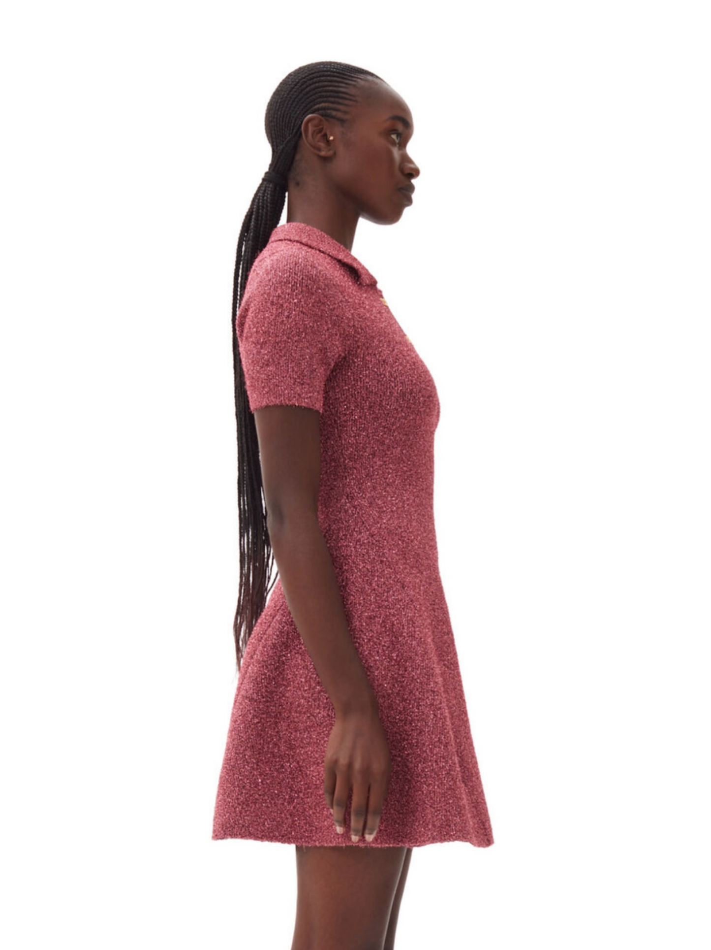 Ganni Sparkle Doubleface Mini Dress in Corsage