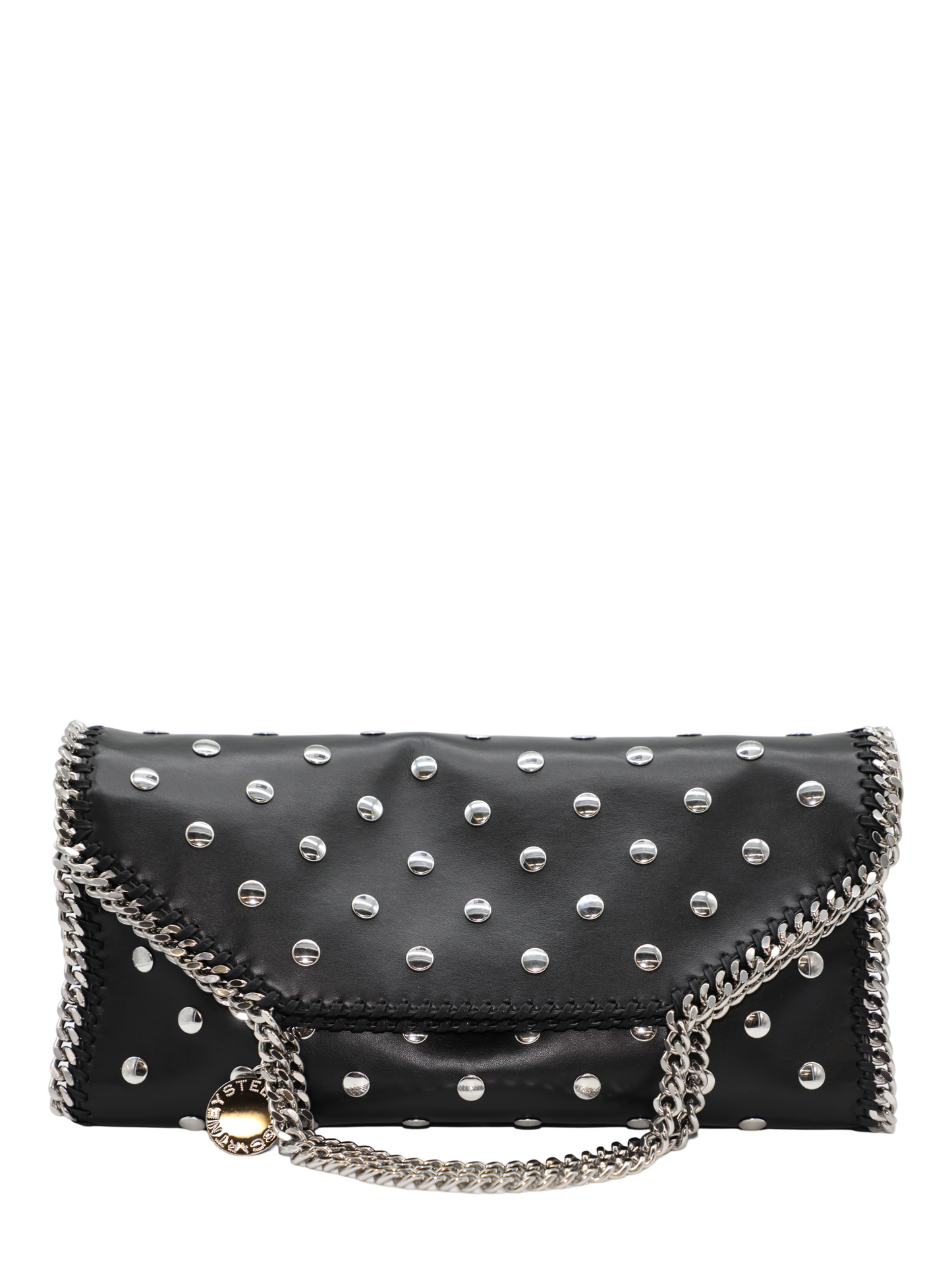 Stella McCartney 3-Chain Tote All Over Studded Alter Mat Handbag in Black