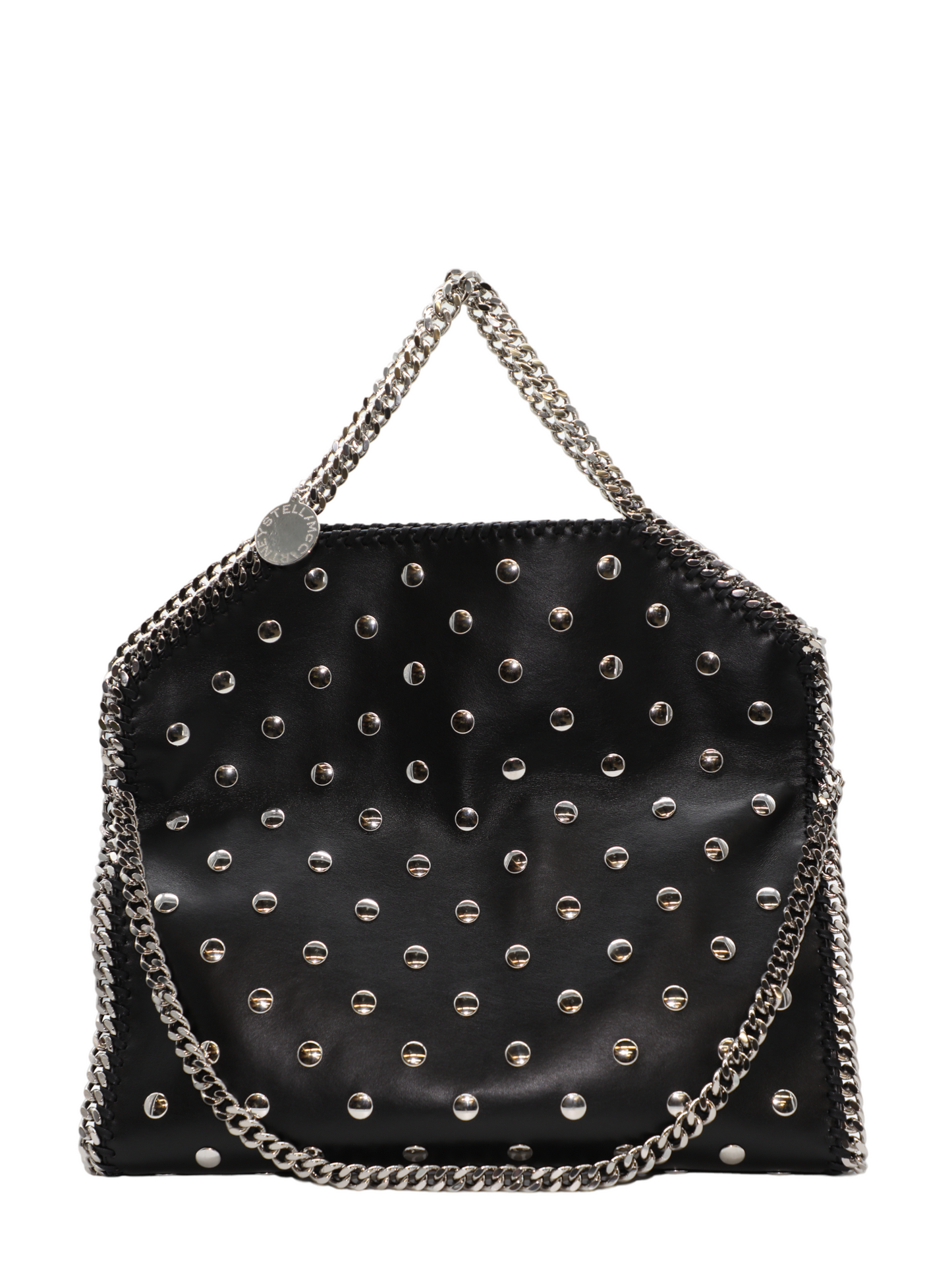 Stella McCartney 3-Chain Tote All Over Studded Alter Mat Handbag in Black