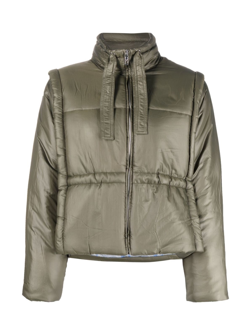 Ganni Shiny Quilt Vest Jacket in Kalamata