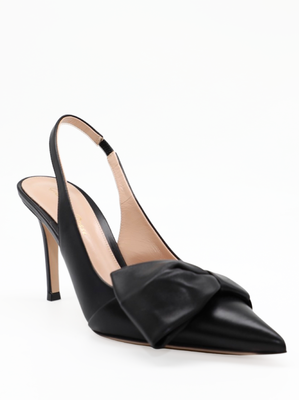 Gianvito Rossi Half Bow Slingback Black Pump