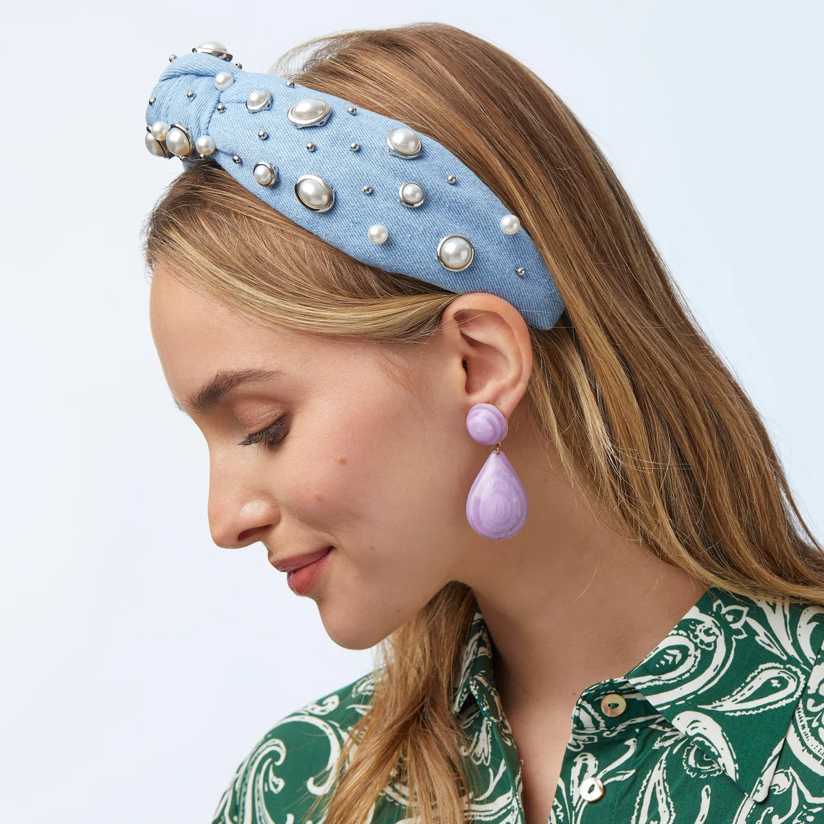 Lele Sadoughi Small Dome Teardrop Earrings in Lilac