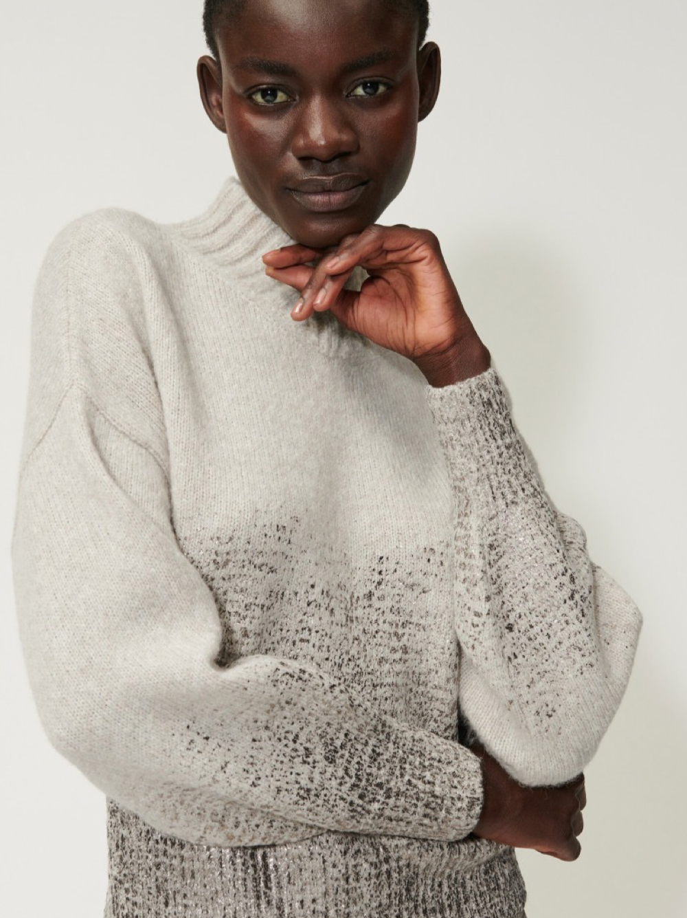 Luisa Cerano Pullover With Metallic Print Sweater